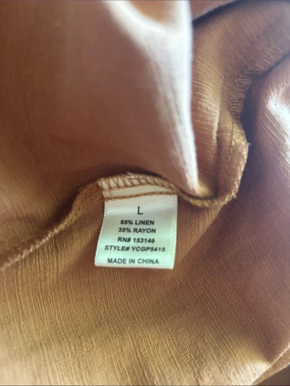 Womens Rust Brown Wide-Leg Button-Front lightweight Pants